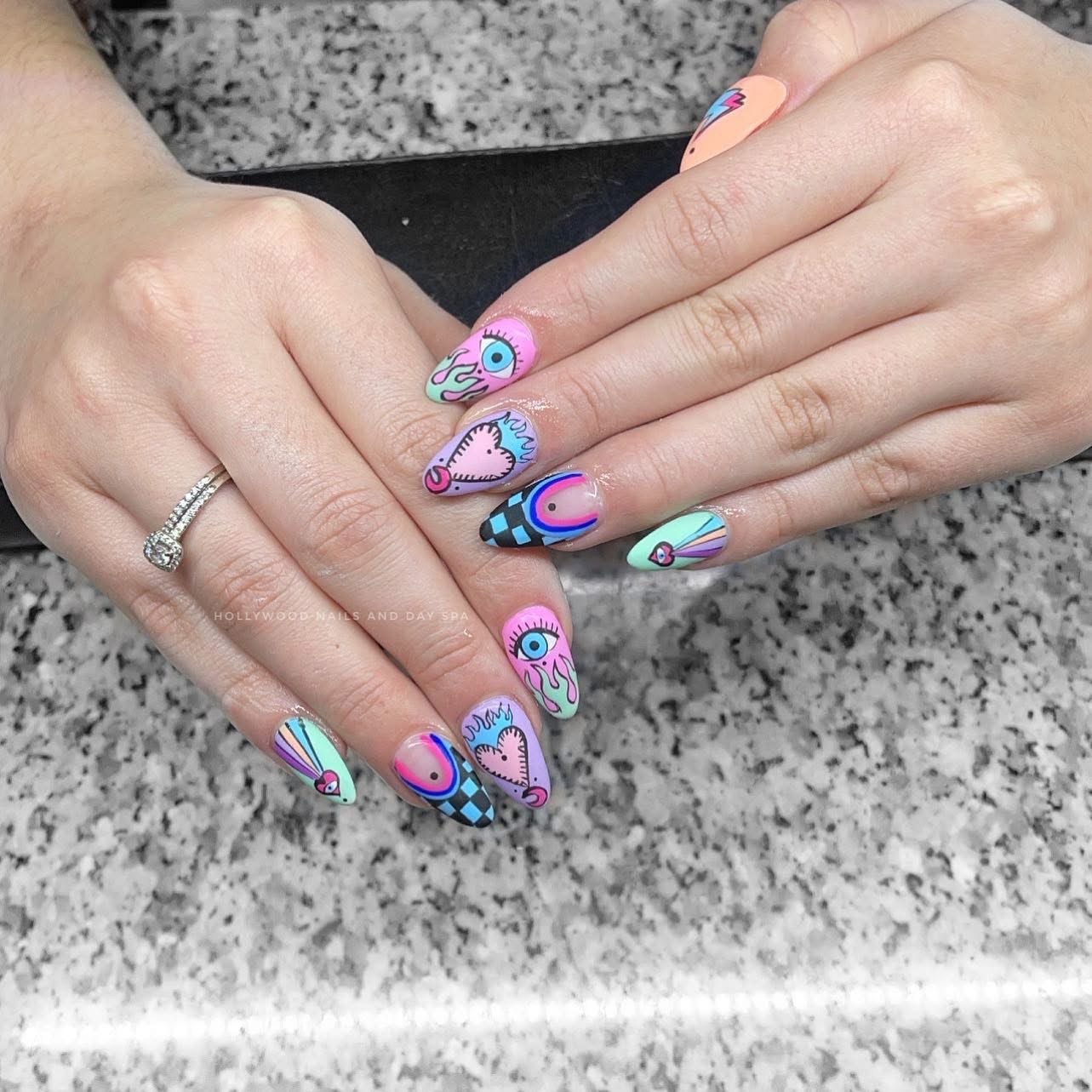 Custom nail art by Hollywood Nails and Day Spa, design 6